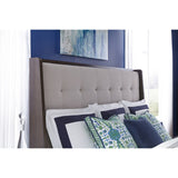 King Upholstered Shelter Bed