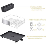 Kingrack Dish Rack,304 Stainless Steel Dish Drying Rack, Large Dish Drainer,Black