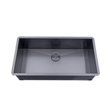 Kingsman 36 Inch Galaxy Black Matte Black Stainless Steel Undermount 16-Gauge Kitchen Sink Single Bowl