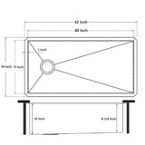 Kingsman 42 Inch Satin Gold Matte Stainless Steel Undermount 16-Gauge Kitchen Sink Single Bowl