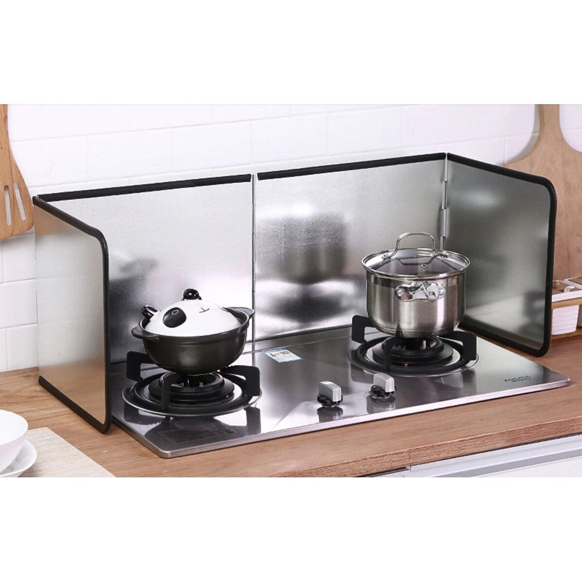 30-Inch Durable 3 Sided Stainless Steel Splatter Screen Guard for Frying, Foldable oil splash guard, Anti Splatter Screen guard