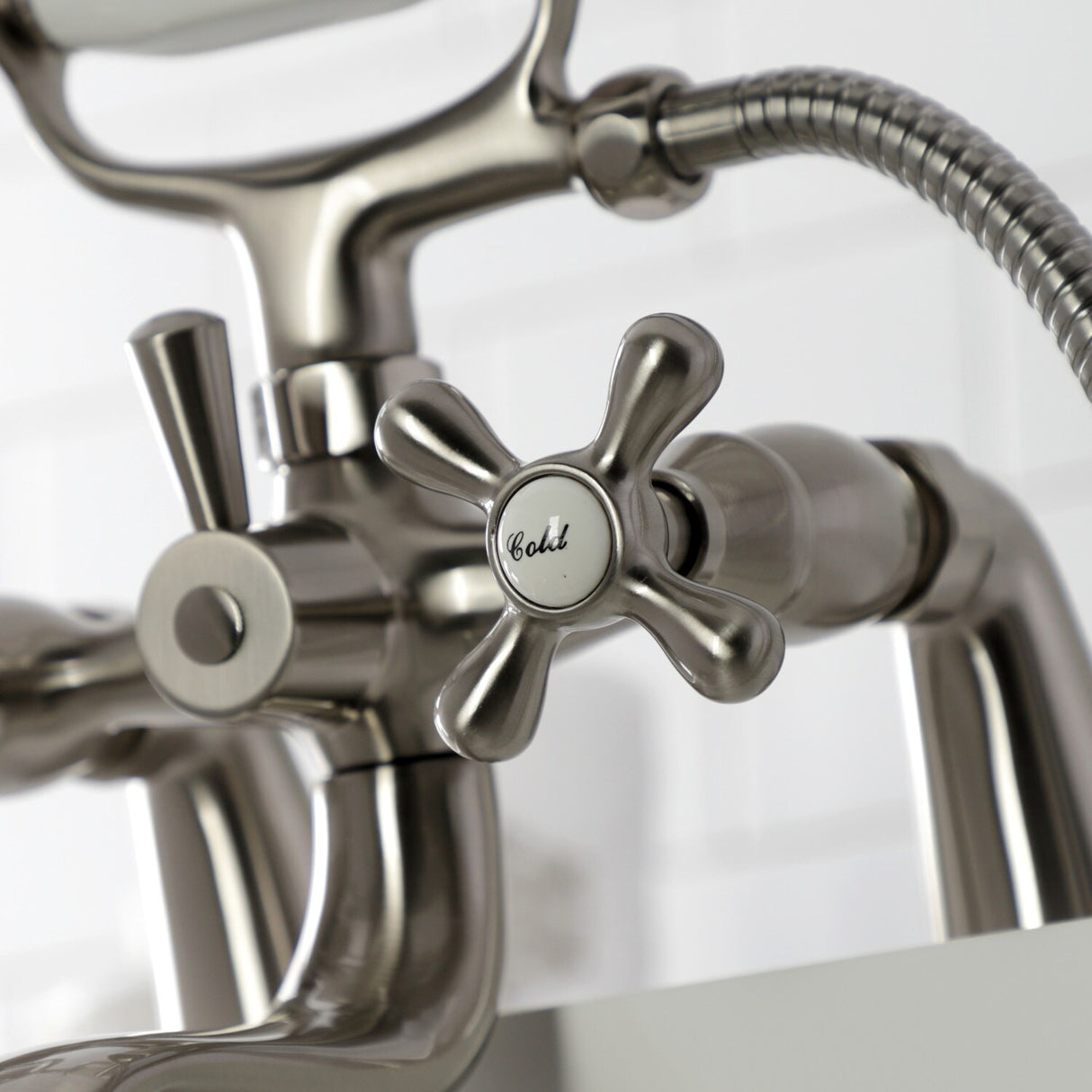 Kingston Brass Deck Mount Clawfoot Tub Faucet with Hand Shower