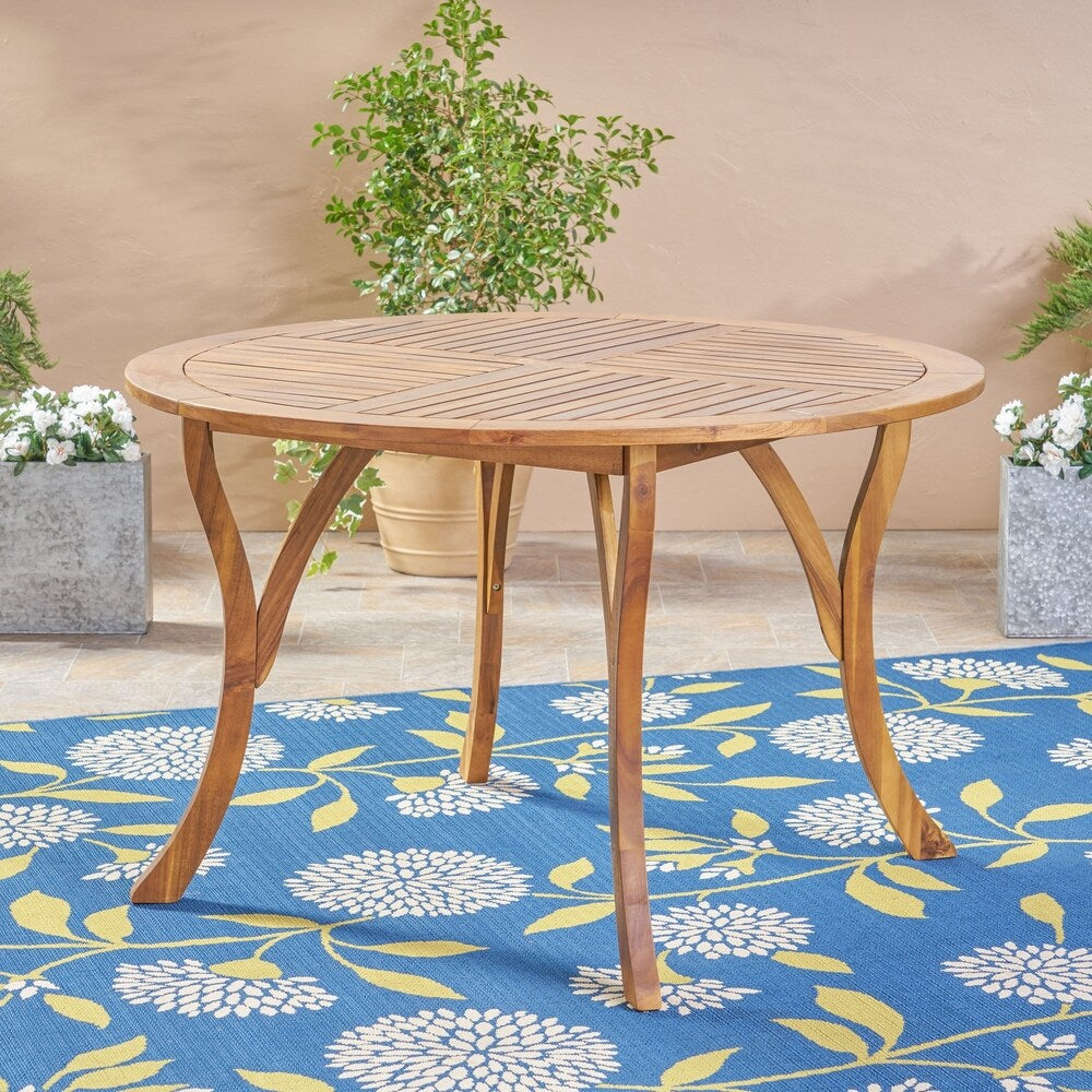 Kingston Outdoor 5 Piece Acacia Wood and Wicker Dining Set by Christopher Knight Home