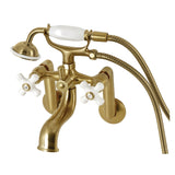 Kingston Tub Wall Mount Clawfoot Tub Faucet with Hand Shower