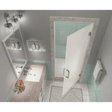 Kinkade XL 23.25 - 23.75 in x 80 in Frameless Hinged Shower Door with Ultra-Bright Frosted Glass
