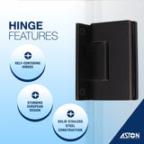 Kinkade XL 23.25 - 23.75 in x 80 in Frameless Hinged Shower Door with Ultra-Bright Frosted Glass