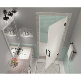 Kinkade XL 28.25 - 28.75 in x 80 in Frameless Hinged Shower Door with Ultra-Bright Frosted Glass in Oil Rubbed Bronze