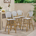 Kinner Outdoor Aluminum French Barstools (Set of 4) by Christopher Knight Home - 18.00" L x 23.75" W x 46.00" H