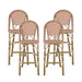 Kinner Outdoor Aluminum French Barstools (Set of 4) by Christopher Knight Home - 18.00" L x 23.75" W x 46.00" H