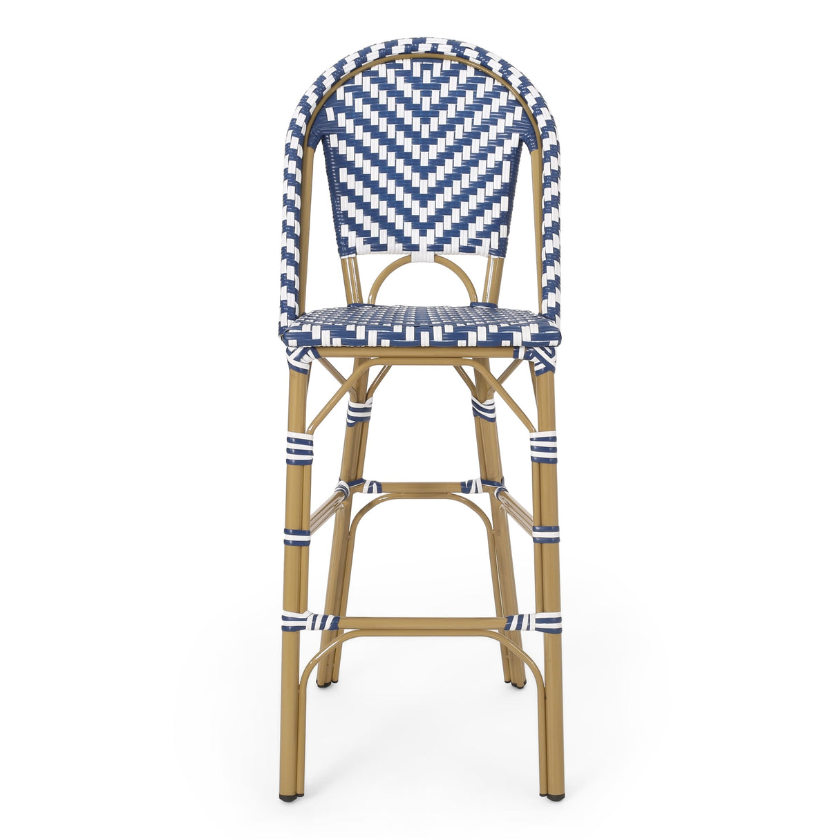 Kinner Outdoor Aluminum French Barstools (Set of 4) by Christopher Knight Home - 18.00" L x 23.75" W x 46.00" H