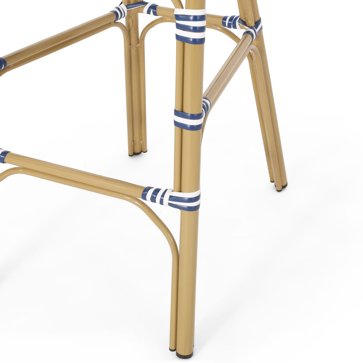 Kinner Outdoor Aluminum French Barstools (Set of 4) by Christopher Knight Home - 18.00" L x 23.75" W x 46.00" H