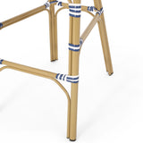 Kinner Outdoor Aluminum French Barstools (Set of 4) by Christopher Knight Home - 18.00" L x 23.75" W x 46.00" H