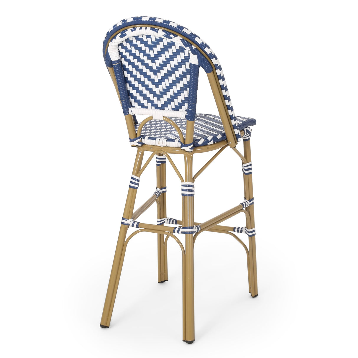 Kinner Outdoor Aluminum French Barstools (Set of 4) by Christopher Knight Home - 18.00" L x 23.75" W x 46.00" H