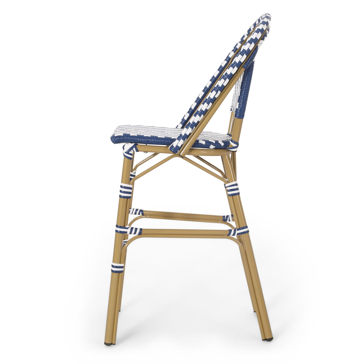 Kinner Outdoor Aluminum French Barstools (Set of 4) by Christopher Knight Home - 18.00" L x 23.75" W x 46.00" H