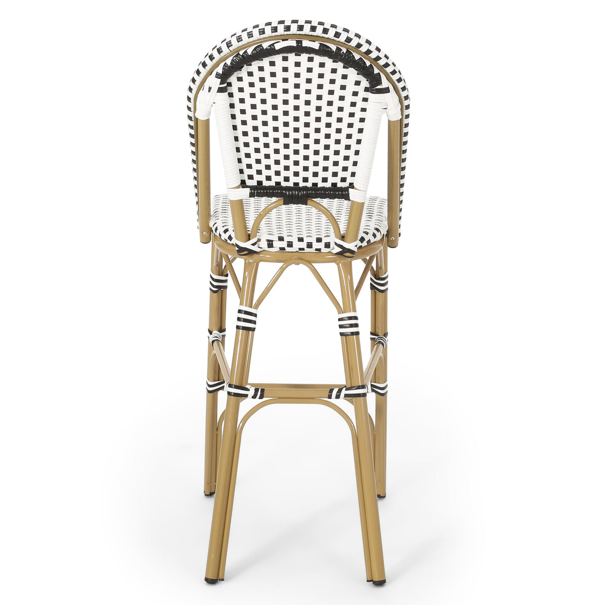 Kinner Outdoor Aluminum French Barstools (Set of 4) by Christopher Knight Home - 18.00" L x 23.75" W x 46.00" H