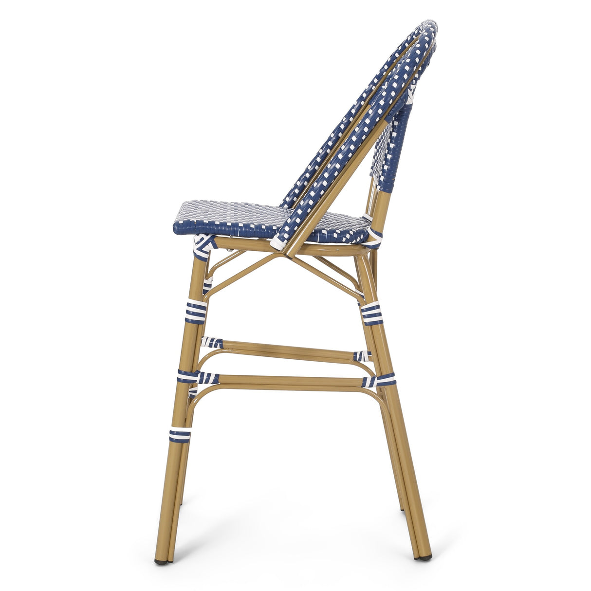 Kinner Outdoor Aluminum French Barstools (Set of 4) by Christopher Knight Home - 18.00" L x 23.75" W x 46.00" H
