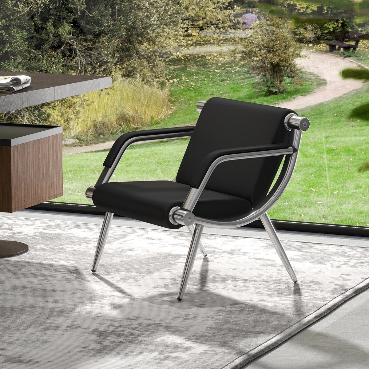 Kinpaw Waiting Room Chairs, Reception Bench, Leather Office Chair with Padded Arms & Backrest for Office, Salon, Conference