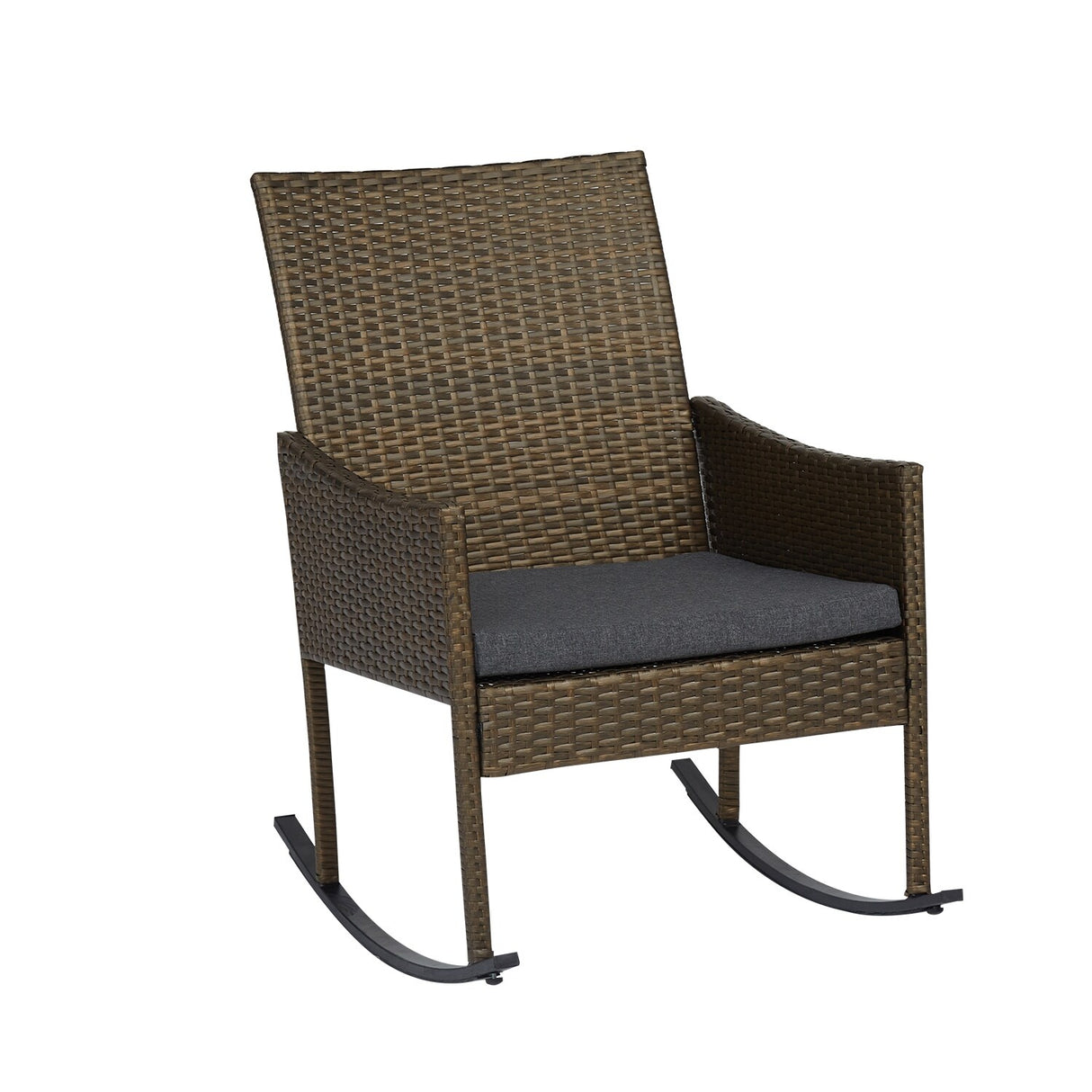 Kinsunny 3-Piece Patio Rocking Chairs Outdoor Bistro Set Patio Wicker Chairs with Coffee Table for Porch Lawn Balcony Backyard