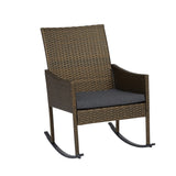 Kinsunny 3-Piece Patio Rocking Chairs Outdoor Bistro Set Patio Wicker Chairs with Coffee Table for Porch Lawn Balcony Backyard