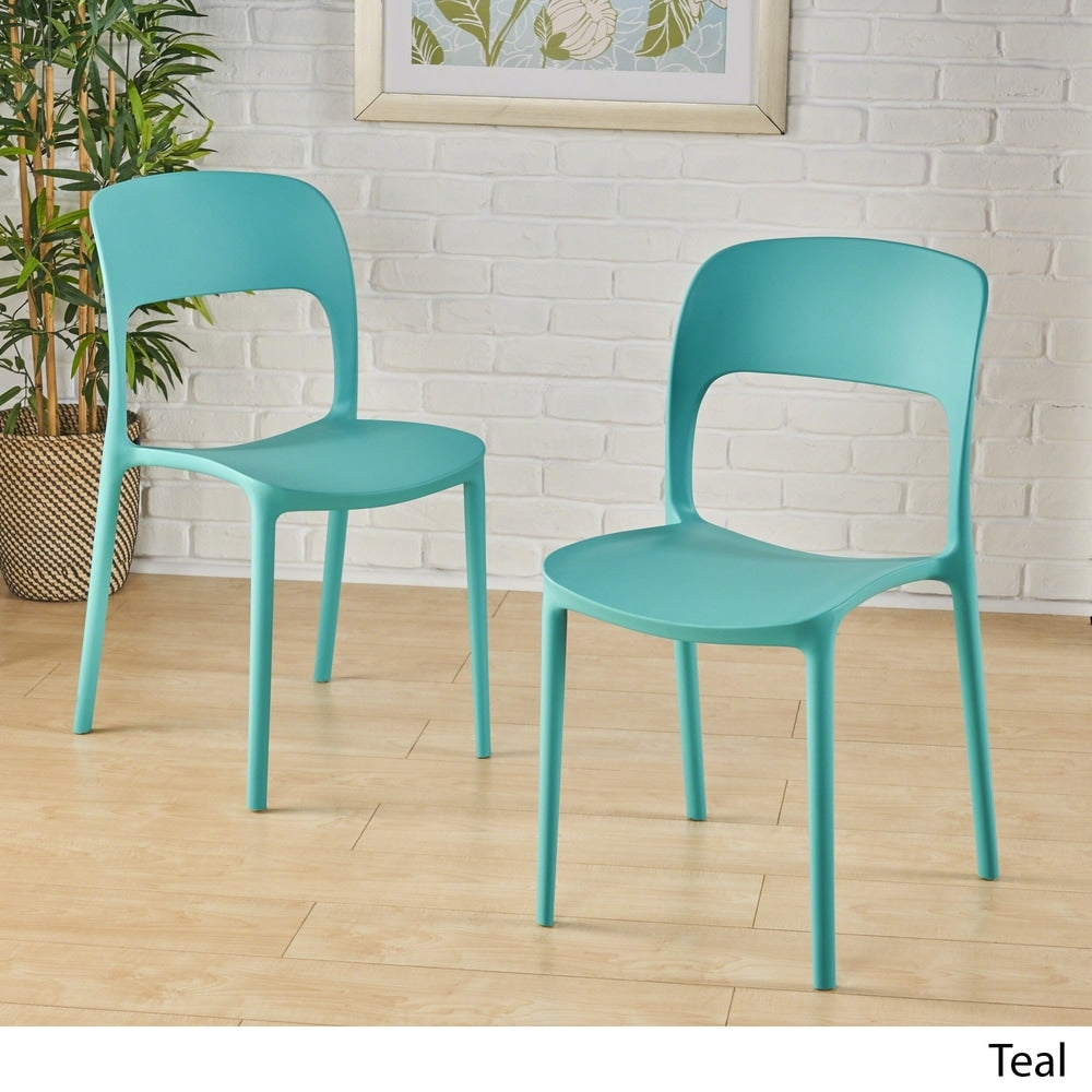 Kipford Indoor Plastic Chair (Set of 2) by Christopher Knight Home