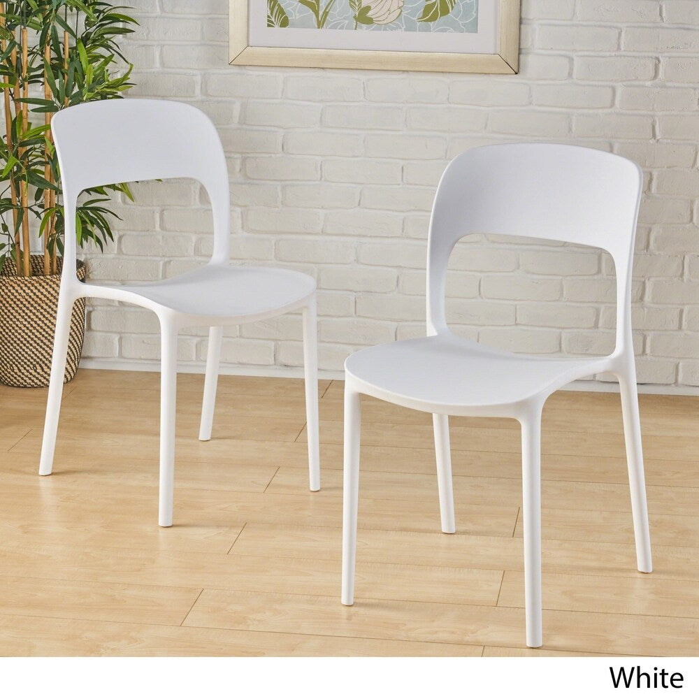 Kipford Indoor Plastic Chair (Set of 2) by Christopher Knight Home