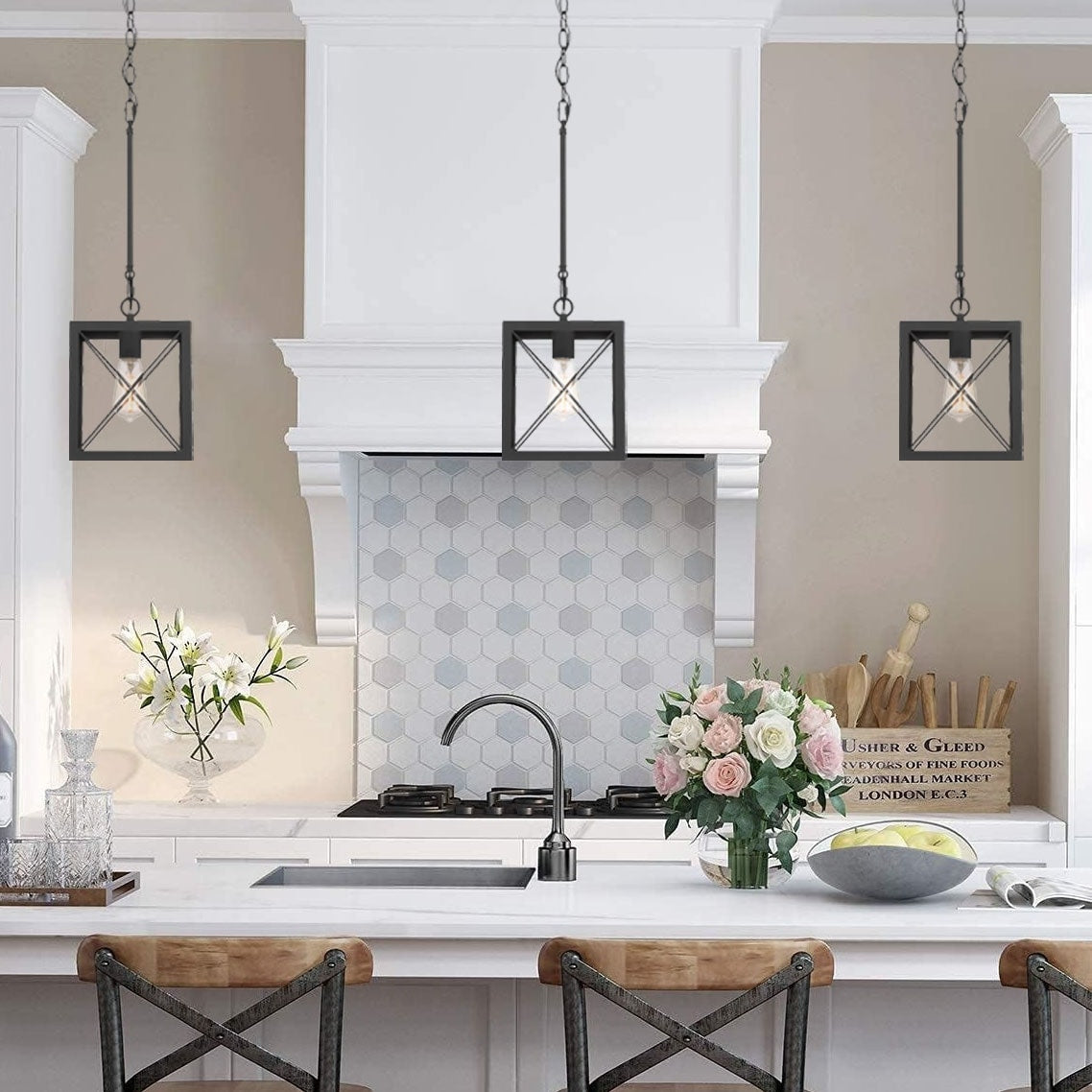 Kiro 1-light Modern Farmhouse Rectangle Pendant Light with UL Certified - N/A