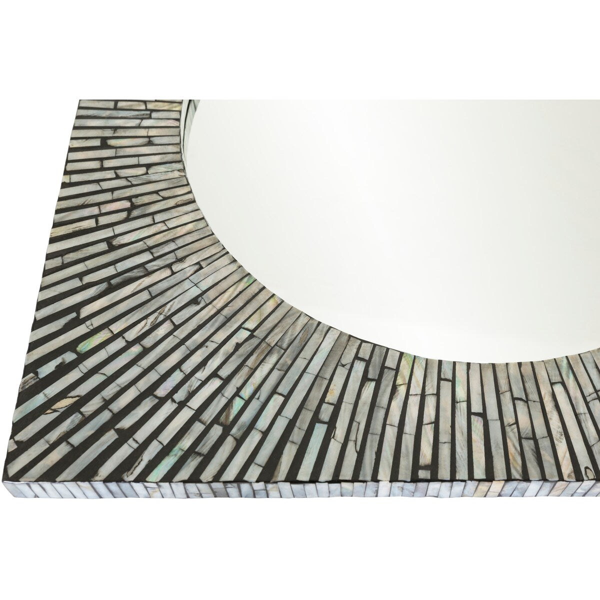 Artistic Weavers Kirwan 'Mother of Pearl' Framed Small Size Round Wall Mirror - Ivory/Black - 23.6" x 23.6"