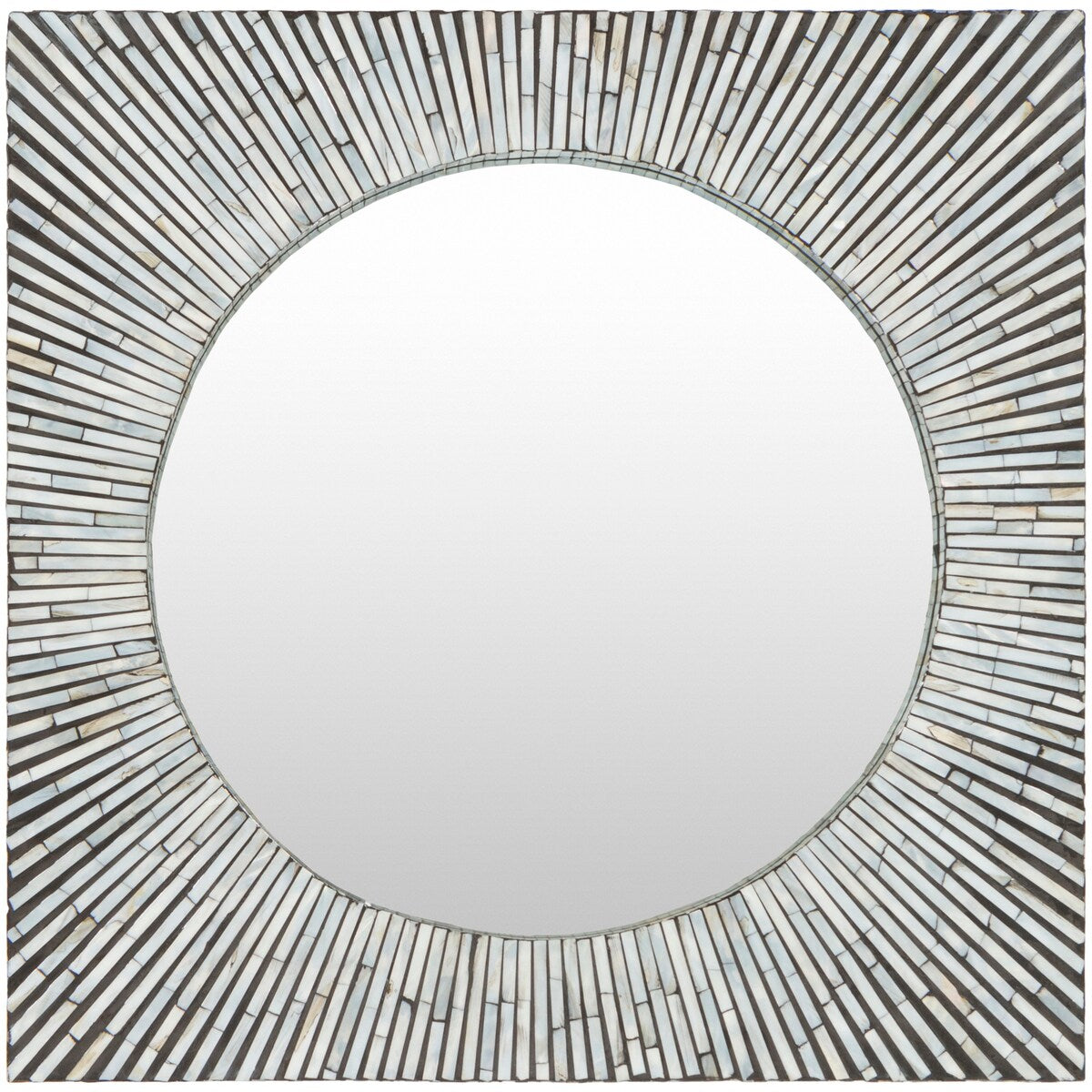 Artistic Weavers Kirwan 'Mother of Pearl' Framed Small Size Round Wall Mirror - Ivory/Black - 23.6" x 23.6"
