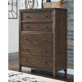 Kisper Brushed Dry-Brown Five Drawer Chest