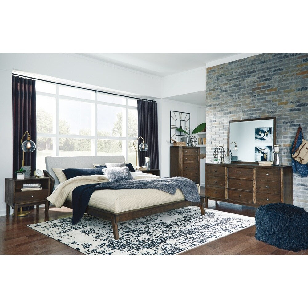 Kisper Brushed Dry-Brown Five Drawer Chest