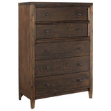 Kisper Brushed Dry-Brown Five Drawer Chest