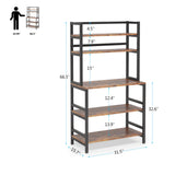 Brown/ Black Kitchen Bakers Rack Industrial Microwave Oven Stand,White 5-Tier Utility Storage Shelf,Kitchen Stand with Hutch