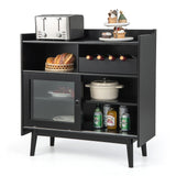 Kitchen Buffet Sideboard Organizer Liquor Bar Cabinet with Wine Rack