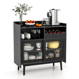 Kitchen Buffet Sideboard Organizer Liquor Bar Cabinet with Wine Rack