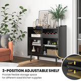 Kitchen Buffet Sideboard Organizer Liquor Bar Cabinet with Wine Rack