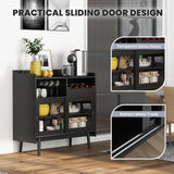 Kitchen Buffet Sideboard Organizer Liquor Bar Cabinet with Wine Rack