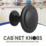 Kitchen Cabinet Knobs, Rust-Proof Matte Black Finish, Modern Design - 6 Pack