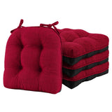 Kitchen Chair Cushions Set of 4, Non-Slip Chair Cushions,Shredded Memory Foam Chair Pads with Ties 15.5" x 15.5"