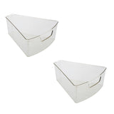 Kitchen Details 2 Pack Triangular Lazy Susan Organizer Bins in Clear - 10.24"x9.25"x4"