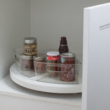 Kitchen Details 2 Pack Triangular Lazy Susan Organizer Bins in Clear - 10.24"x9.25"x4"