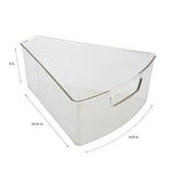 Kitchen Details 2 Pack Triangular Lazy Susan Organizer Bins in Clear - 10.24"x9.25"x4"