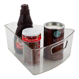 Kitchen Details 2 Pack Triangular Lazy Susan Organizer Bins in Clear - 10.24"x9.25"x4"