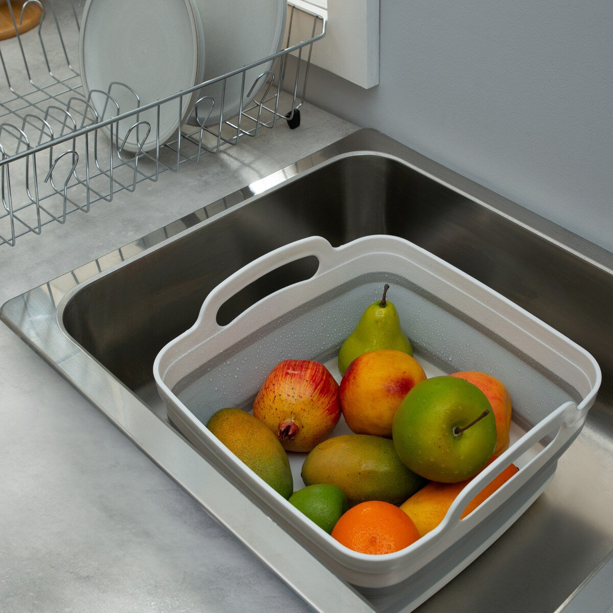 Kitchen Details Self Draining Collapsible Wash Basin - 12.6"x 12"x 7"