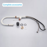 High-Arc 4-Way Pull down Kitchen Faucet with 360 Degree Spout in White and Rose Gold