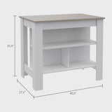Kitchen Island with Four Legs, Three Shelves