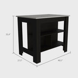 Kitchen Island with Four Legs, Three Shelves