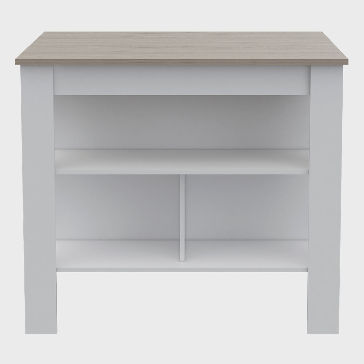 Kitchen Island with Four Legs, Three Shelves