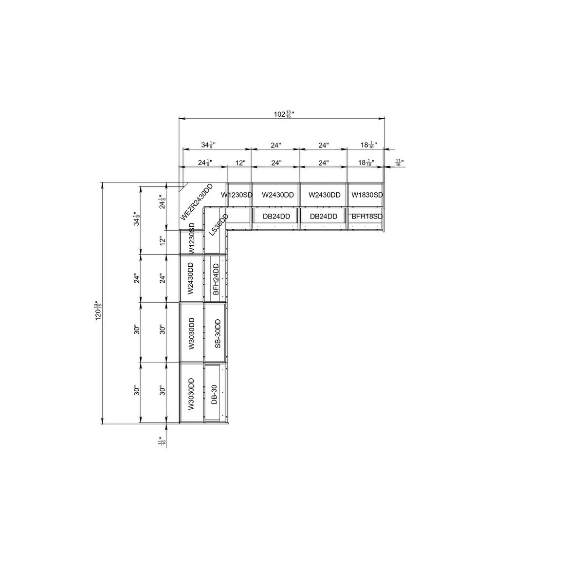 Kitchen Modern Collection Gray Color Base Size 10x8,5Ft Wide - 102x120