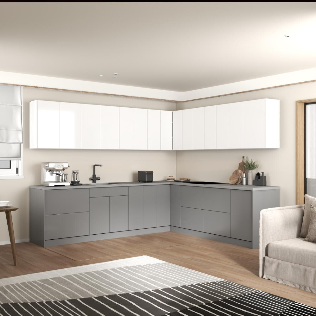 Kitchen Modern Collection Gray Color Base Size 10x8,5Ft Wide - 102x120