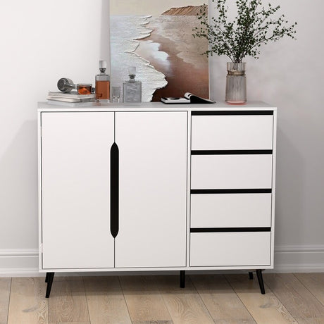 Kitchen Sideboard Buffet Cabinet, Large Kitchen Storage cabinet with Drawer and Adjustable Shelf